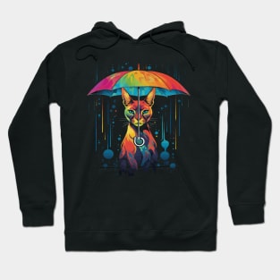 Caracal Rainy Day With Umbrella Hoodie